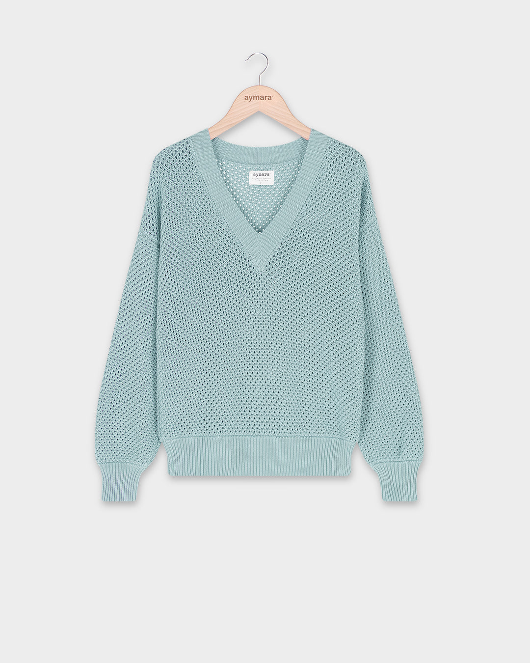 Marble Jacquard Knit V-Neck Sweater, FEMES V1.Y7.02