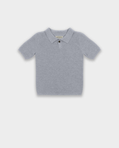 Knitted boys polo shirt Enzo grey   Made of organic cotton. Ethically made in Peru.