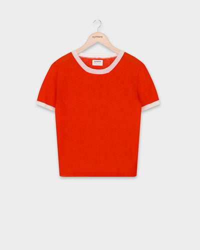 Linen t-shirt Addi scarlet